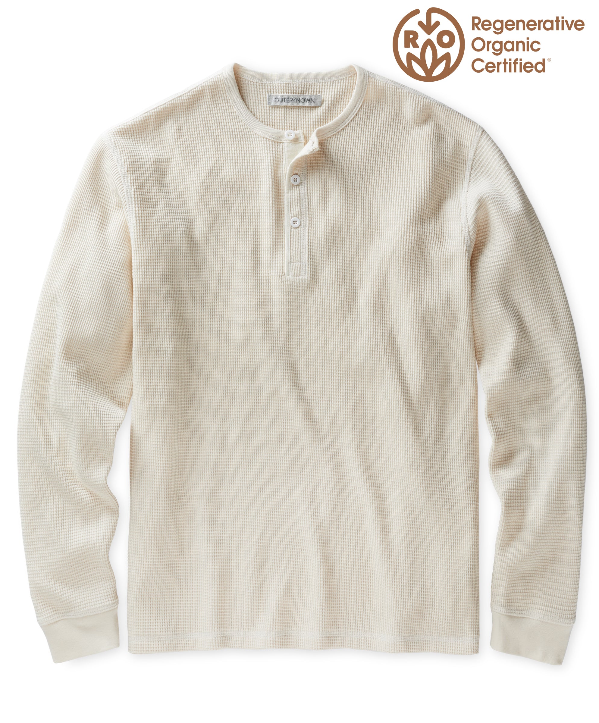 Vintage Heavyweight Cotton Long Sleeve Henley Neck Shirt - White | Bronson White / S