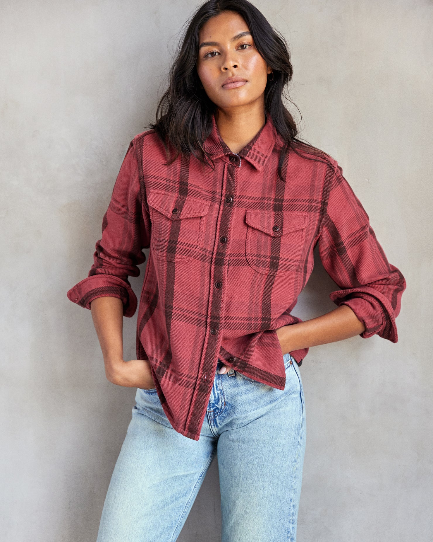 Red plaid shirt with jeans shops