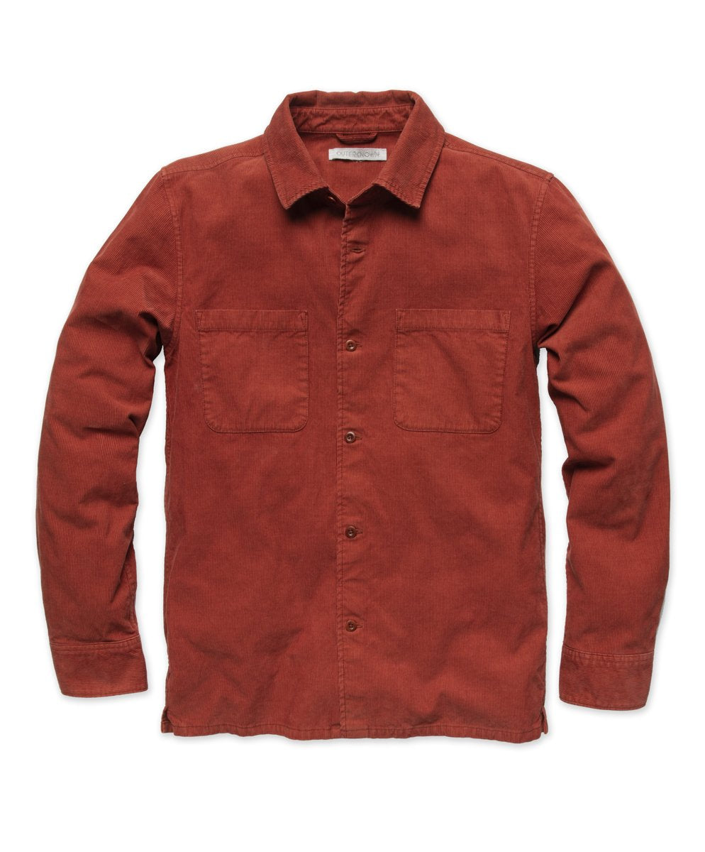 100% Organic Cotton Men Corduroy Workshirt Sustainable Corduroy