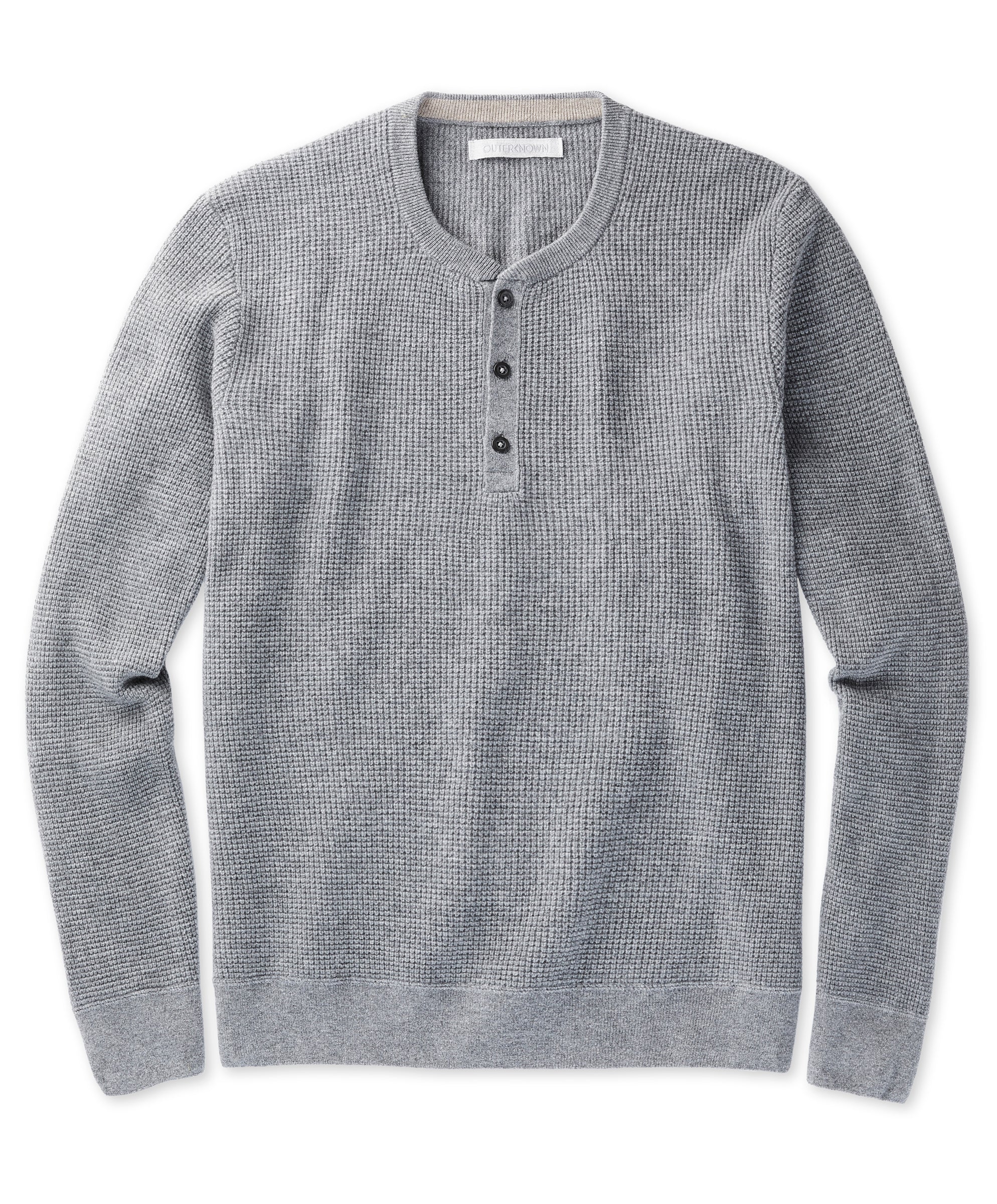 Le 31 Waffle-knit Henley Sweater In Ivory White