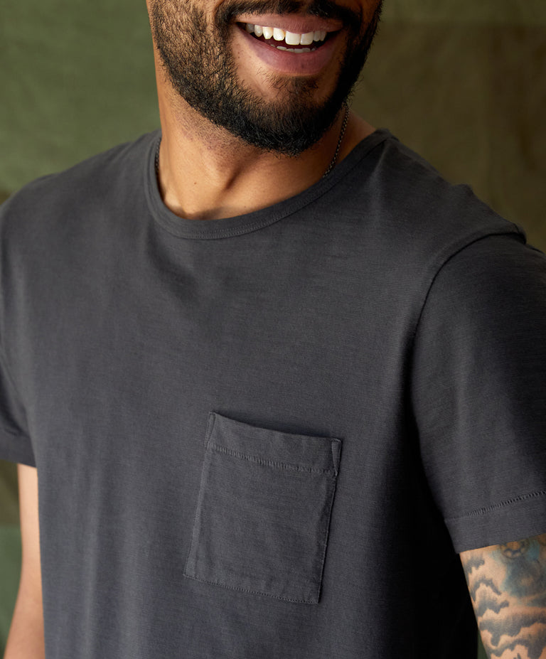 MONOGRAM EMBROIDERY T-SHIRT WITH POCKET Man Night Sky