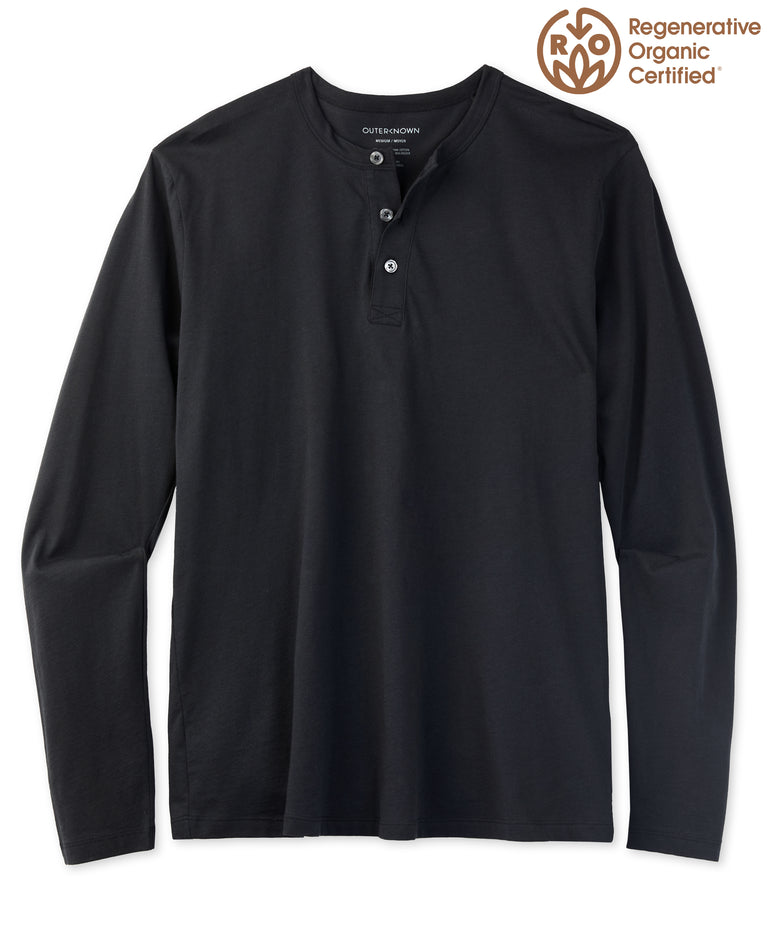 Hanes Men's Long-Sleeve Henley Shirt Beefy-T pure cotton 3 button