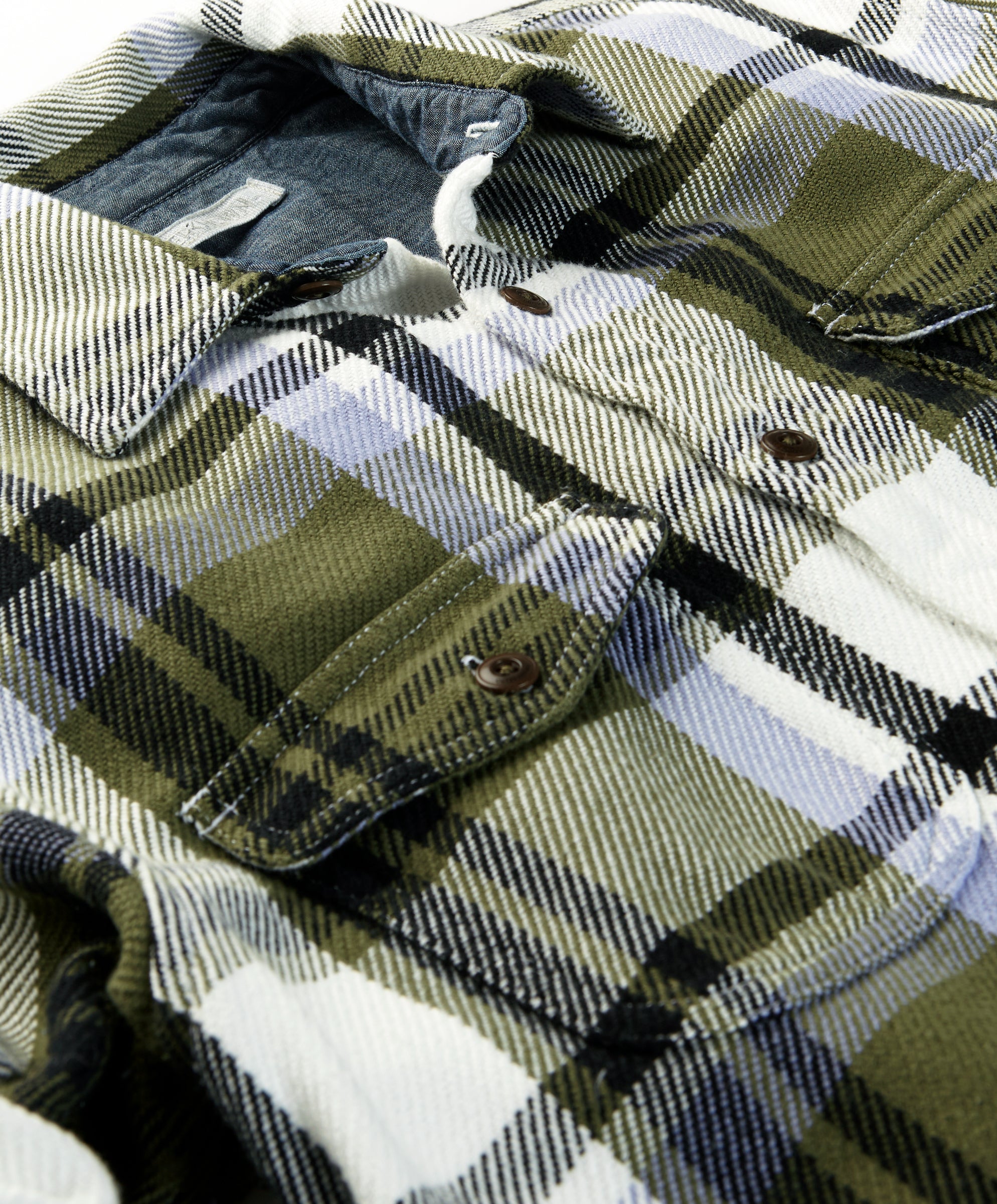 Outerknown Blanket Shirt Faded Olive Essex Plaid