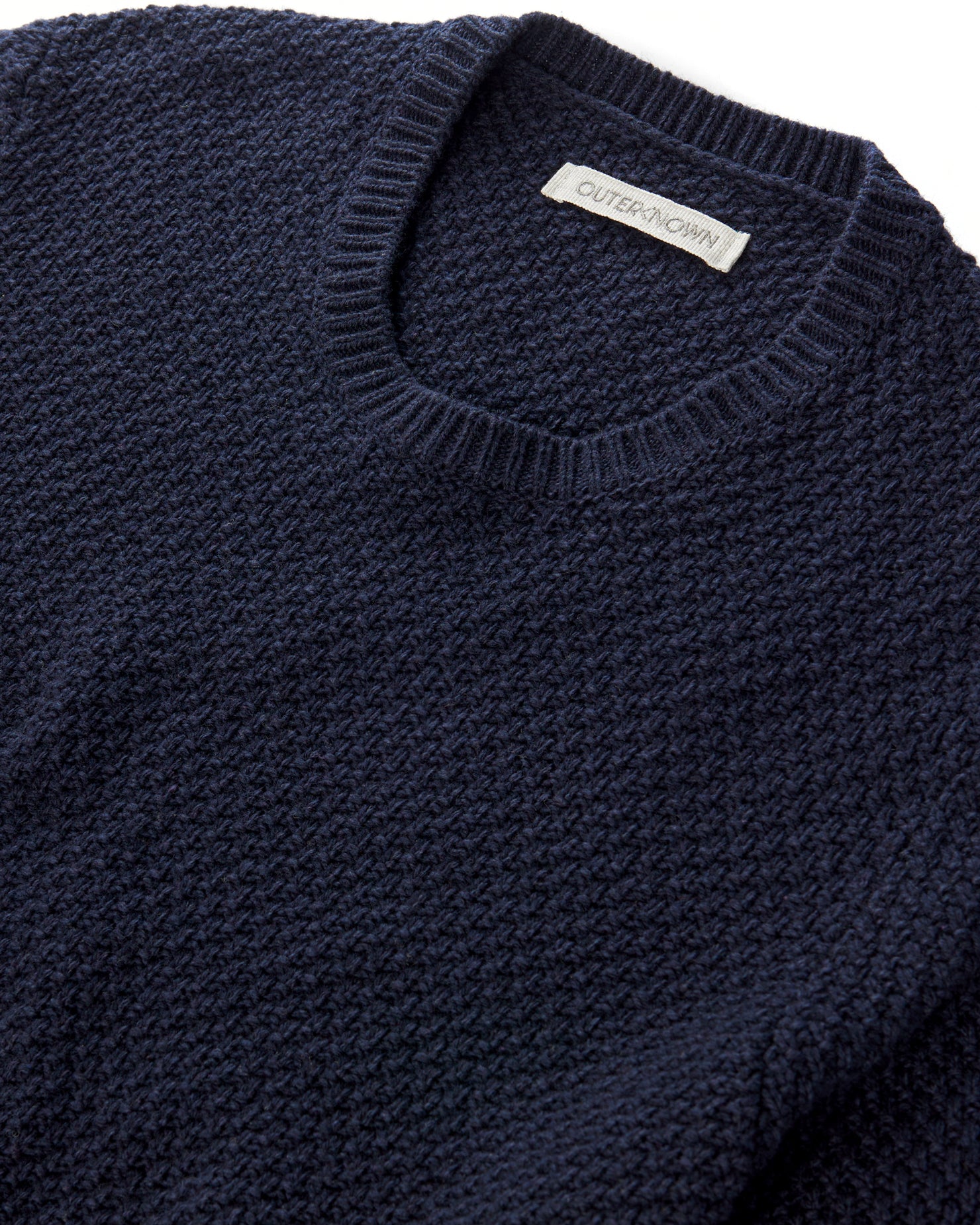 Outerknown Mens 2024 Harbor Crew Sweater Merino Wool L/S Dark Blue Extra Large XL